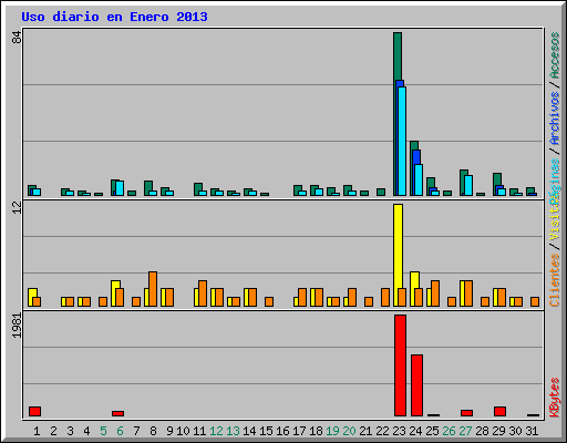 Uso diario en Enero 2013