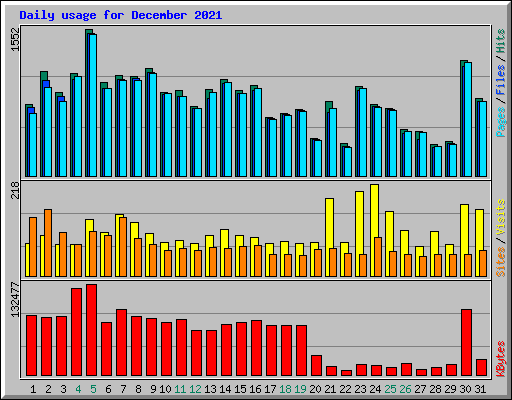 Daily usage for December 2021