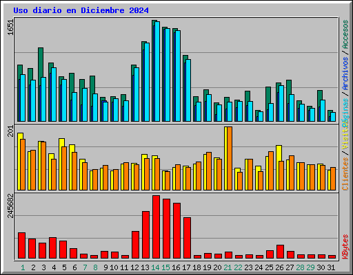 Uso diario en Diciembre 2024