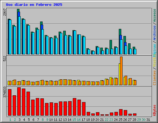 Uso diario en Febrero 2025