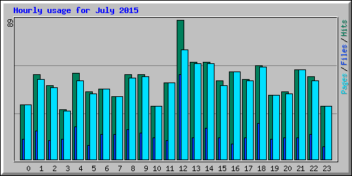 Hourly usage for July 2015