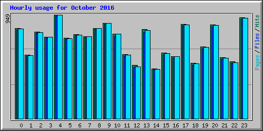 Hourly usage for October 2016