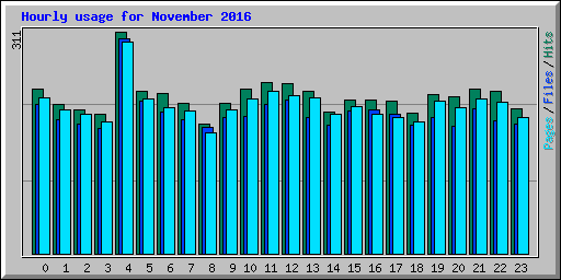 Hourly usage for November 2016