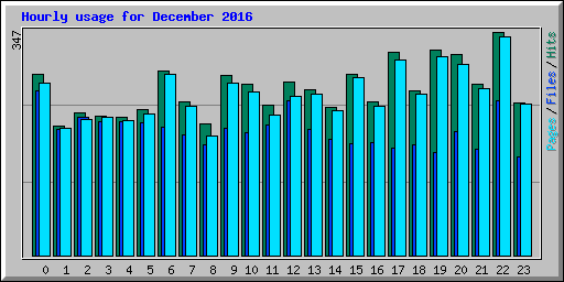 Hourly usage for December 2016