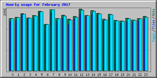 Hourly usage for February 2017