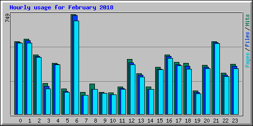 Hourly usage for February 2018