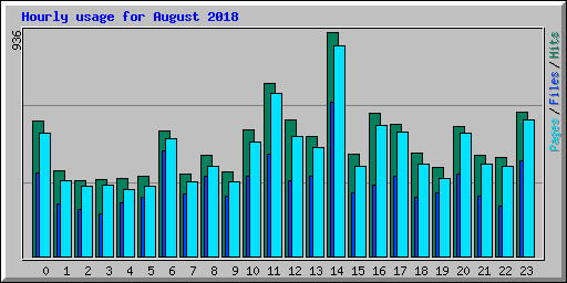 Hourly usage for August 2018