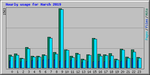 Hourly usage for March 2019