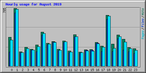 Hourly usage for August 2019