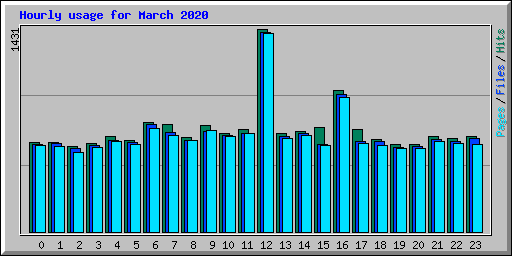 Hourly usage for March 2020