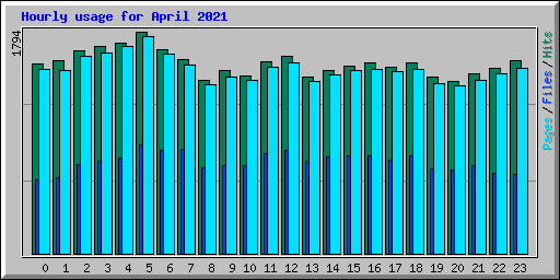 Hourly usage for April 2021