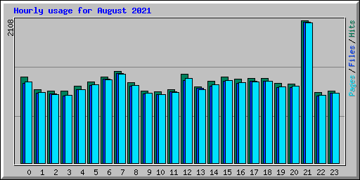 Hourly usage for August 2021