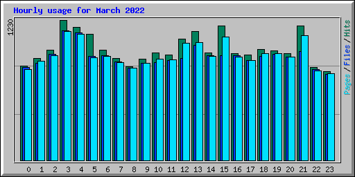 Hourly usage for March 2022