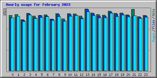 Hourly usage for February 2023