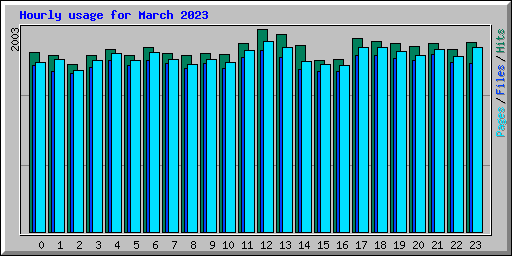 Hourly usage for March 2023