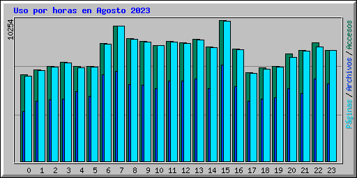 Uso por horas en Agosto 2023